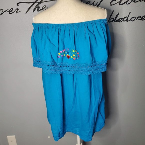 El Paso Designs Floral Embroidered Fiesta Blouse, XL - Picture 5 of 7